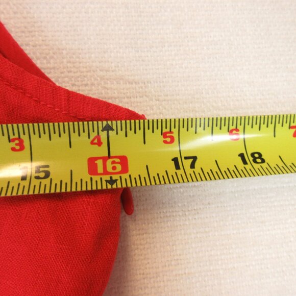 Cynthia Rowley Red Linen Midi Dress Size 6 - Picture 9 of 13